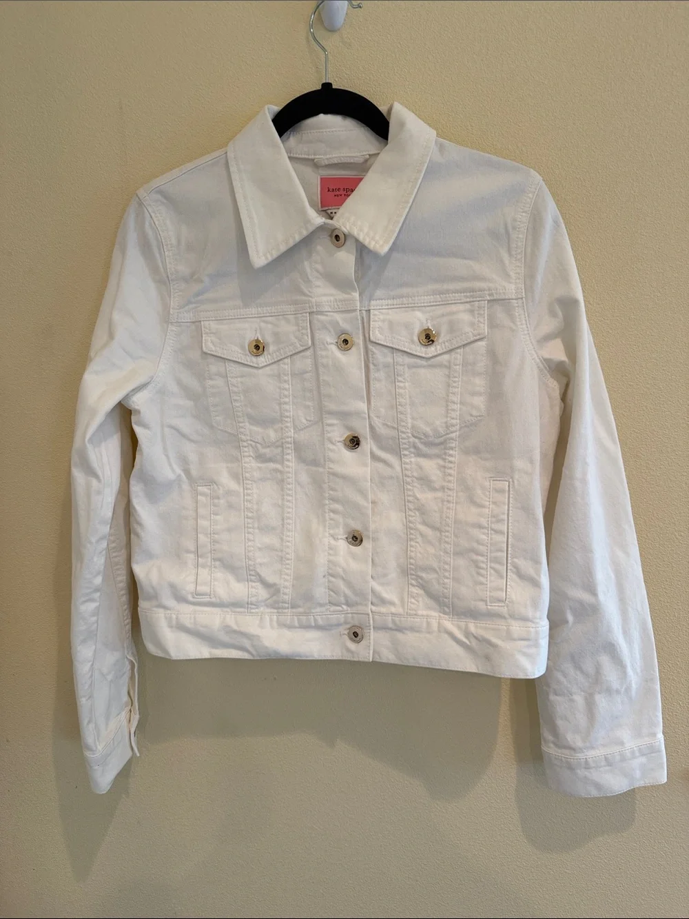 kate spade White Denim Jacket with Button Front
